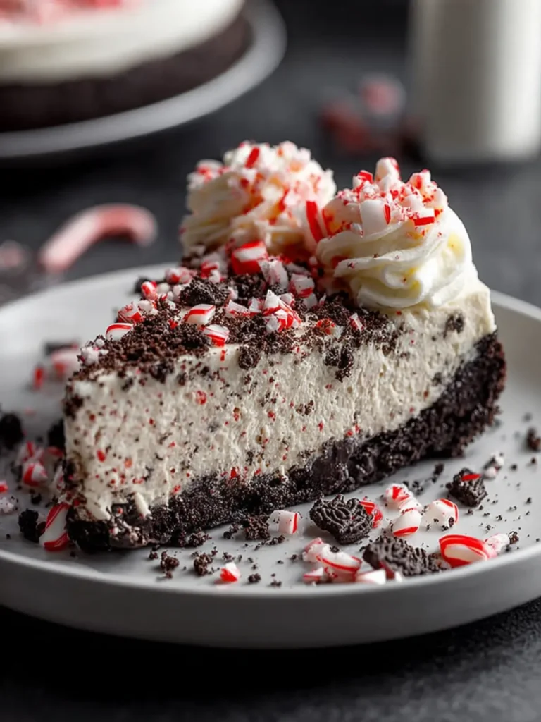 The Ultimate No Bake Peppermint Oreo Cheesecake for the Holidays First Image