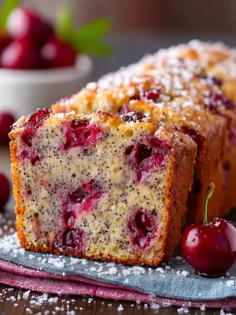 Cherry Almond Poppy Seed Quick Bread First Image