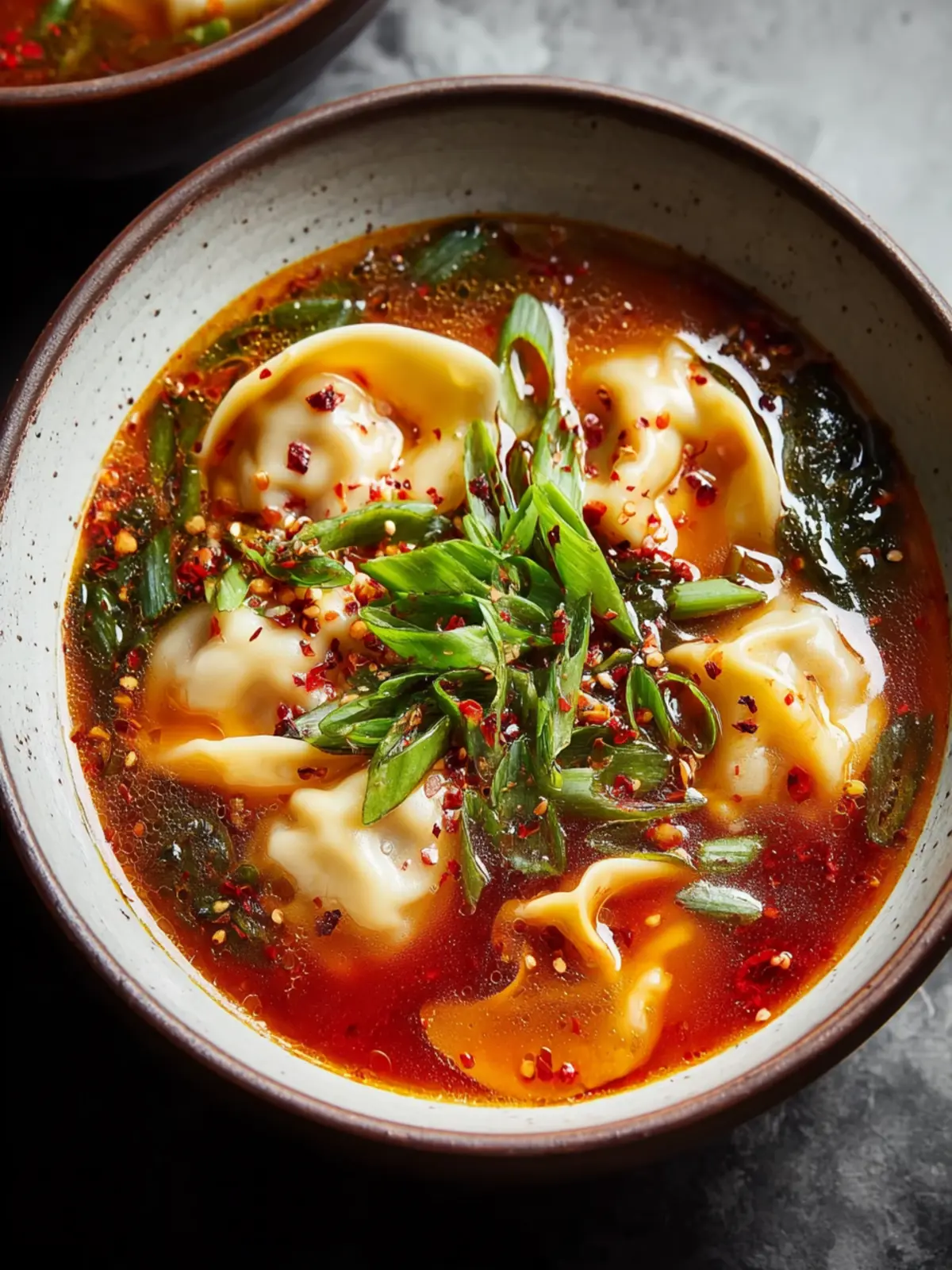 15-Minute Spicy Dumpling Soup – A Cozy, Fiery Comfort Bowl for Busy Nights First Image