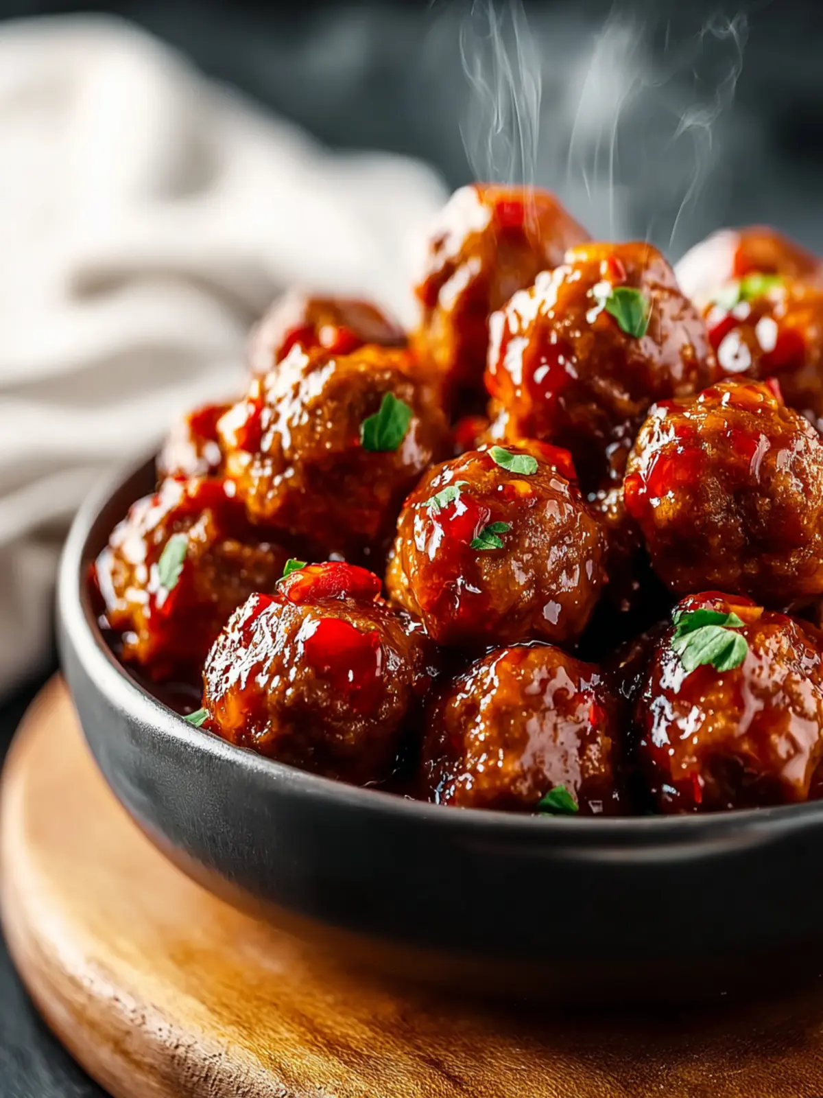 Sweet Chili Meatballs Crockpot First Image