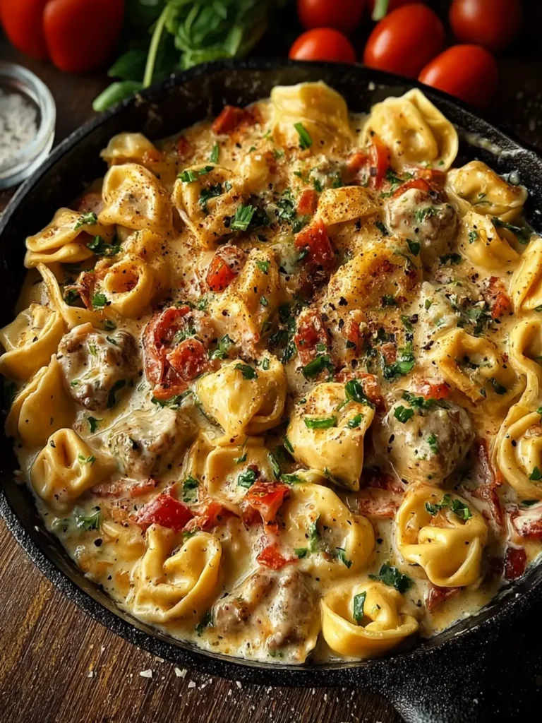 The Best Loaded Cajun Alfredo Tortellini Skillet Recipe First Image
