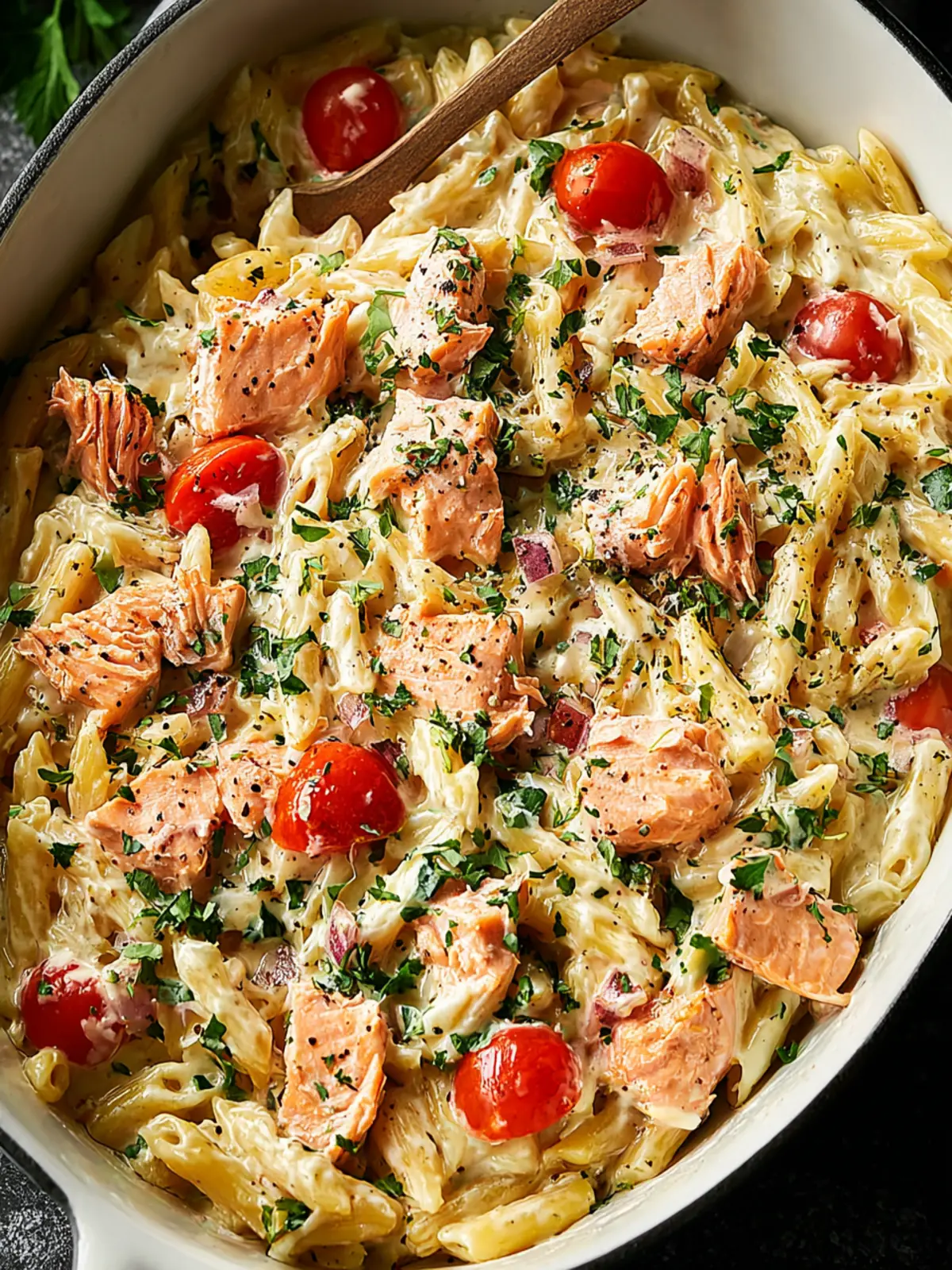 Creamy Salmon Pasta Bake First Image