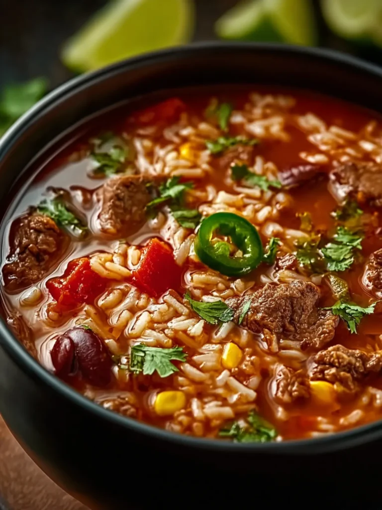 Easy Mexican Beef and Rice Soup Recipe First Image