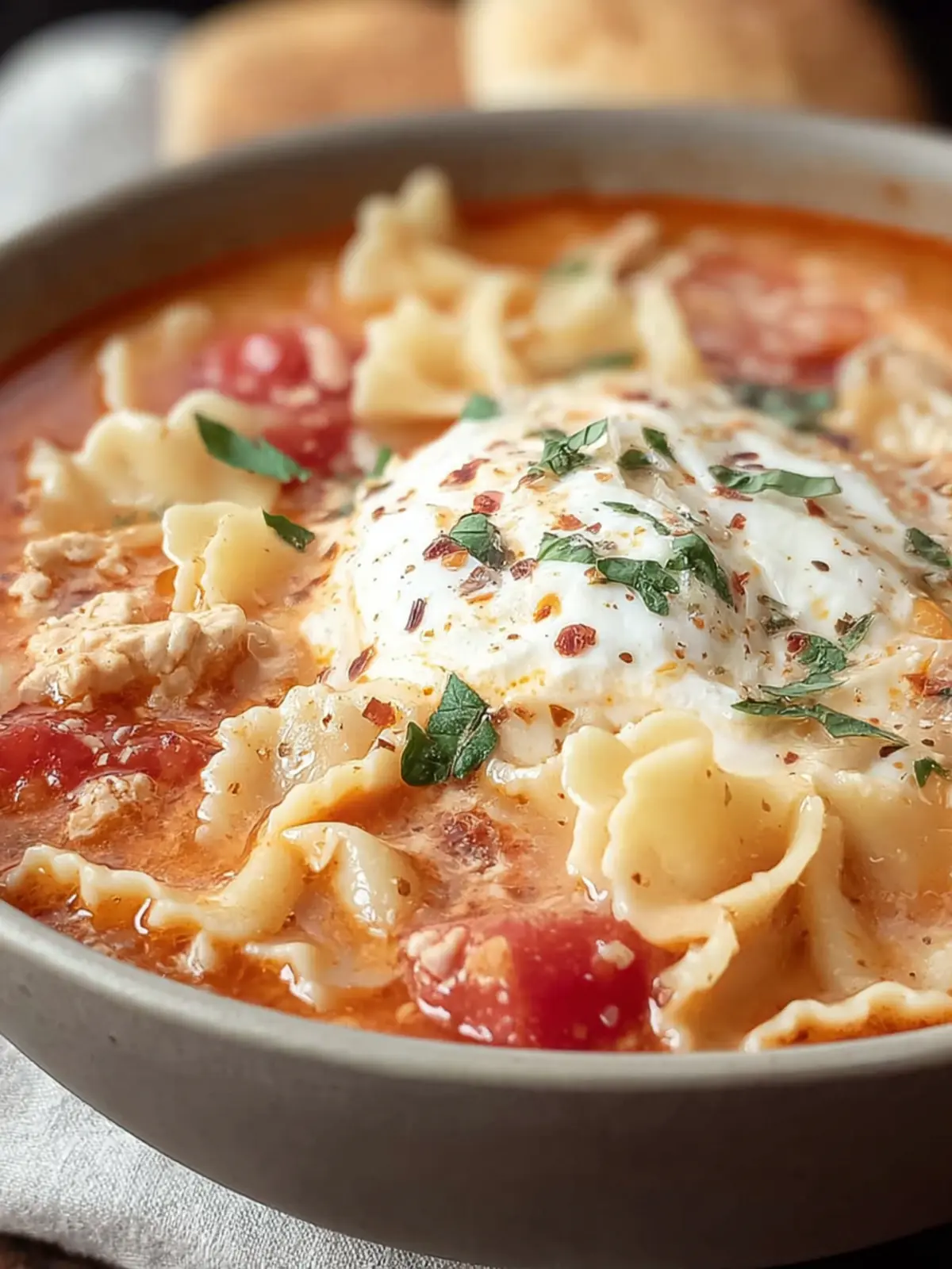 Healthy Lasagna Soup with Turkey, Easy, One Pot First Image