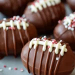 Homemade Chocolate Peanut Butter Footballs First Image