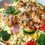 Lemon Chicken & Veggie Orzo Stir Fry Recipe First Image
