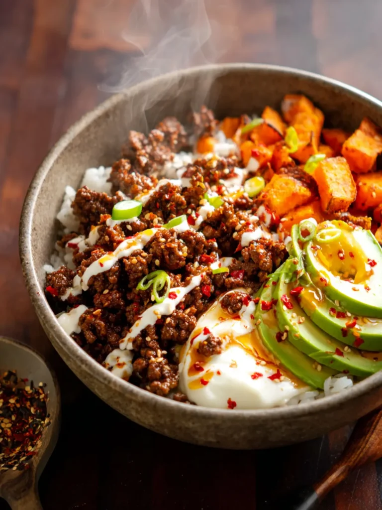 Viral Hot Honey Ground Beef Bowls First Image