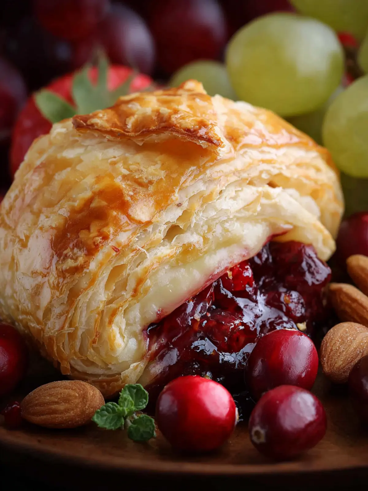 Baked Cranberry and Brie Puff Pastry First Image