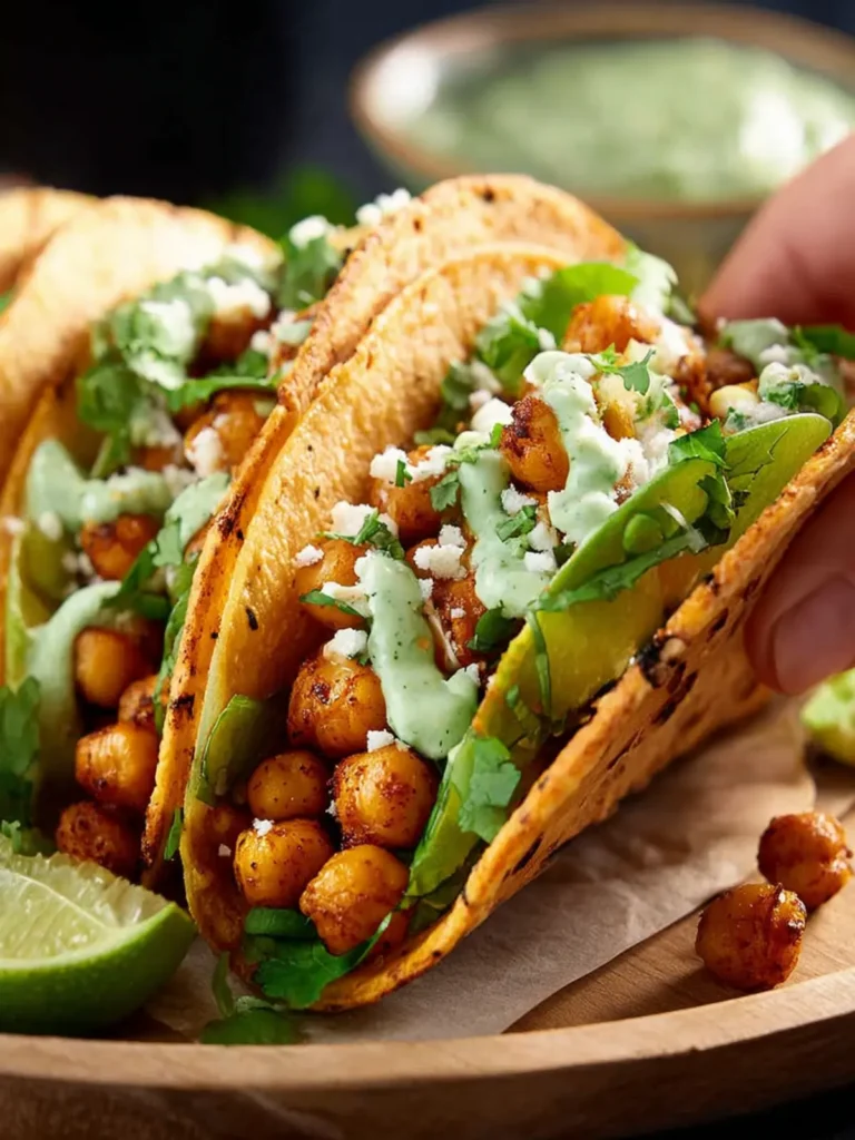 Chickpea Tacos with Cilantro Lime Sauce First Image