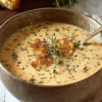 Creamy Roasted Cauliflower White Bean Soup with Thyme First Image