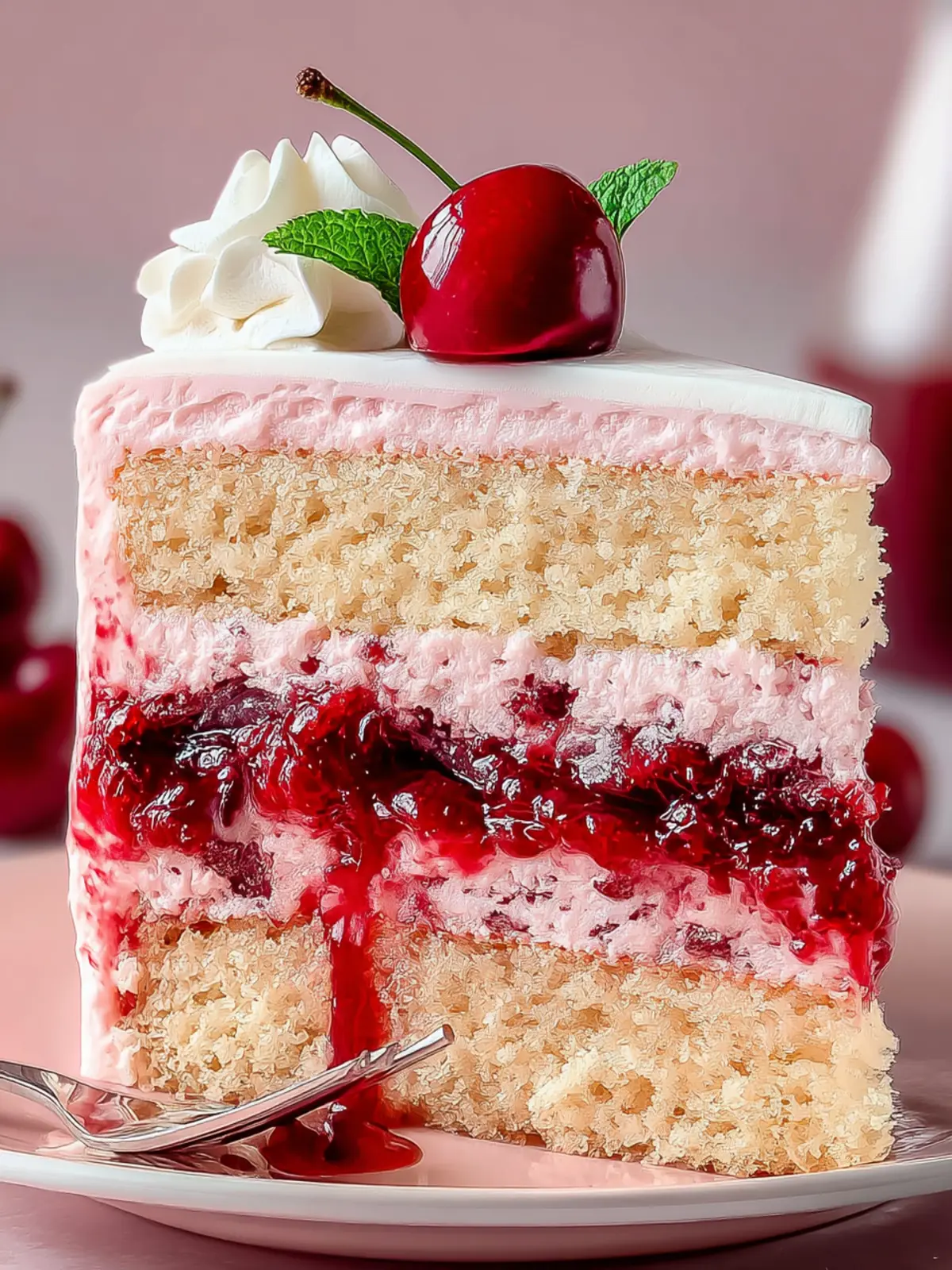 Irresistible Cherry Sour Cream Cake – A Sweet Delight First Image
