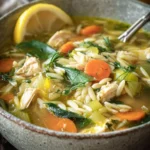 One-Pot Lemon Chicken Orzo Soup Recipe First Image