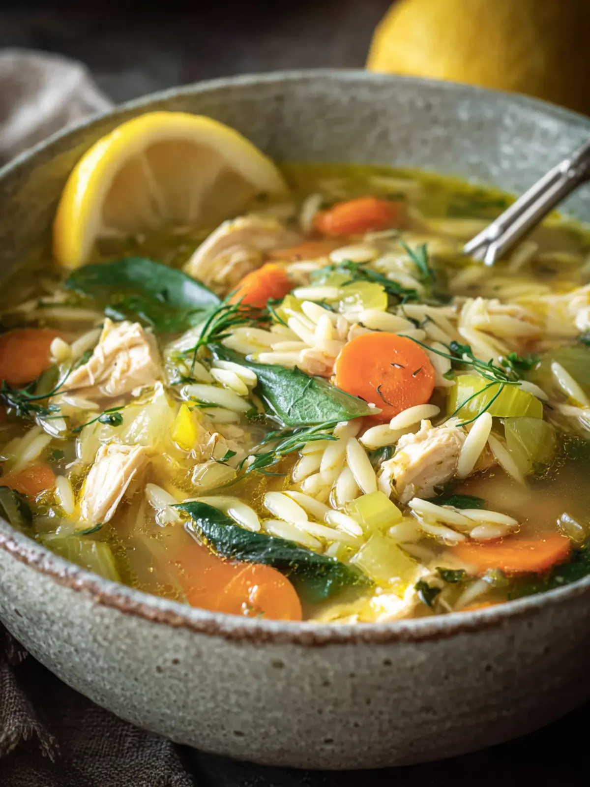 One-Pot Lemon Chicken Orzo Soup Recipe First Image