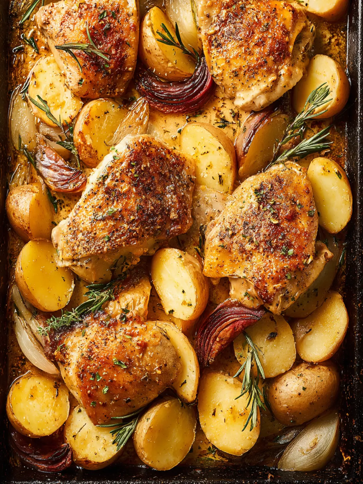 Sheet Pan Baked Chicken and Potatoes Recipe First Image