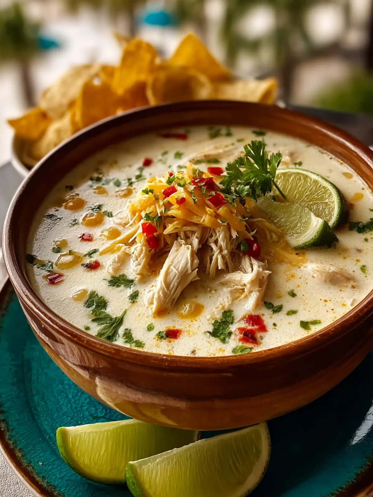 Creamy White Chicken Enchilada Soup First Image