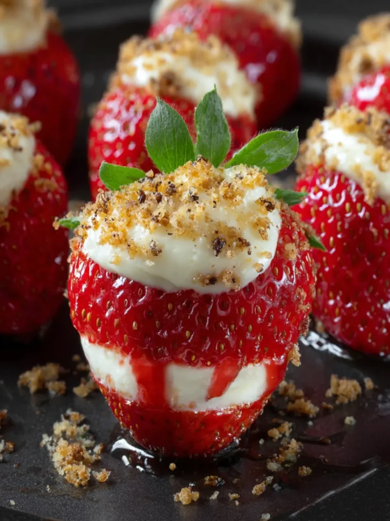 Cheesecake Stuffed Strawberries First Image
