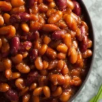 Healthier Slow Cooker Maple Balsamic Baked Beans First Image