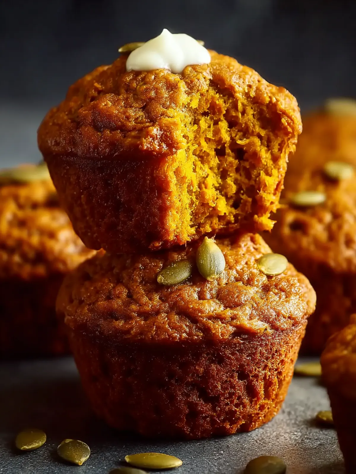 Healthy Greek Yogurt Pumpkin Muffins First Image