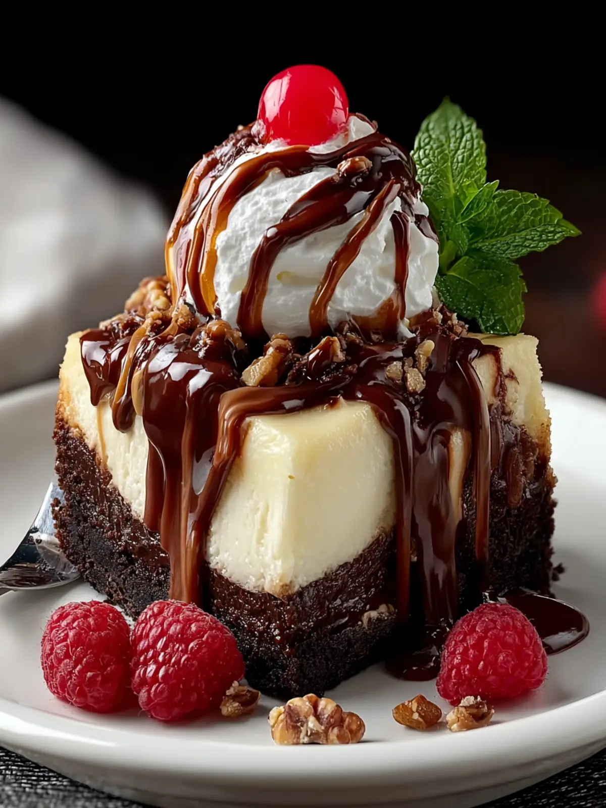 Heavenly Hot Fudge Sundae Brownie Cheesecake First Image