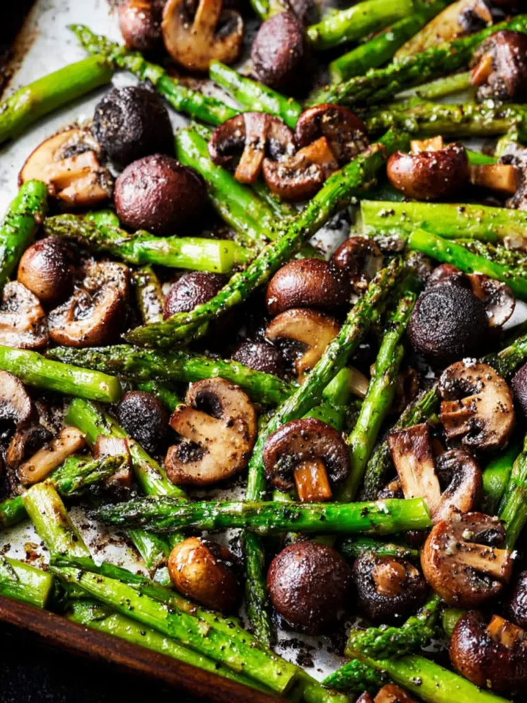 Roasted Asparagus and Mushrooms First Image