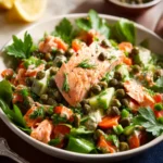 Salmon Salad with Fresh Vegetables, Parsley, and Capers First Image