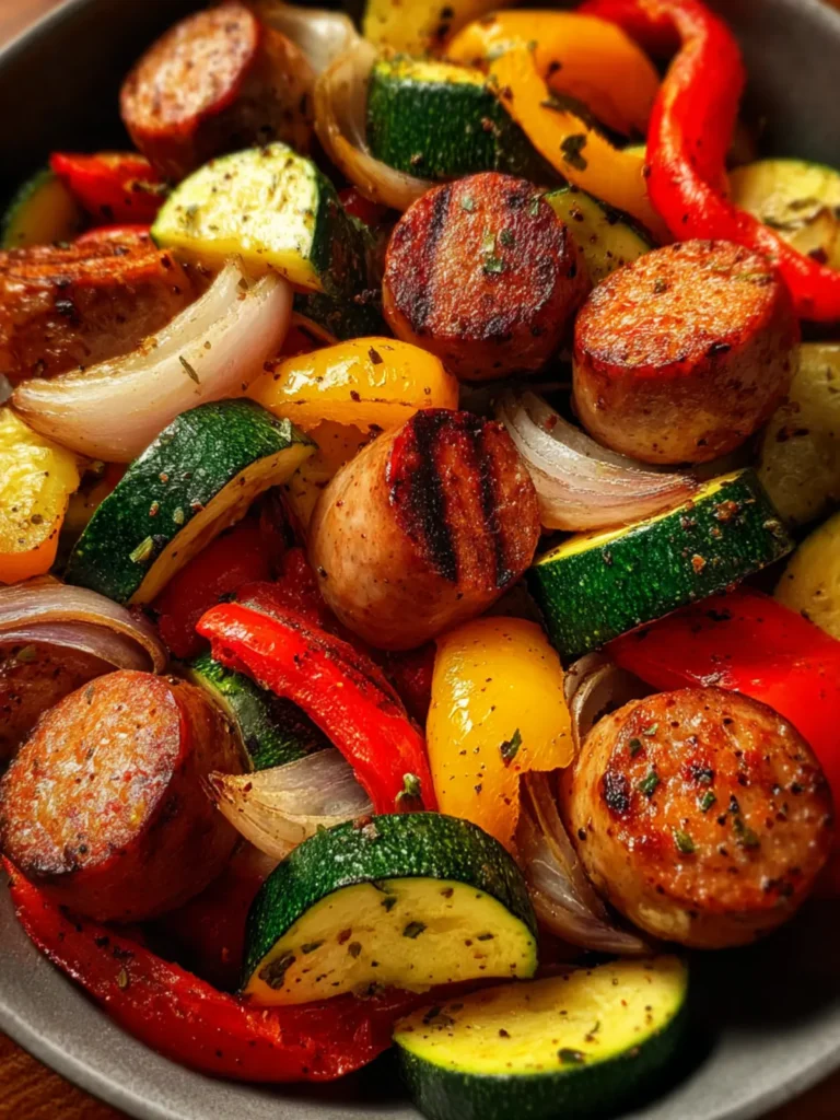 air fryer sausage and veggies First Image