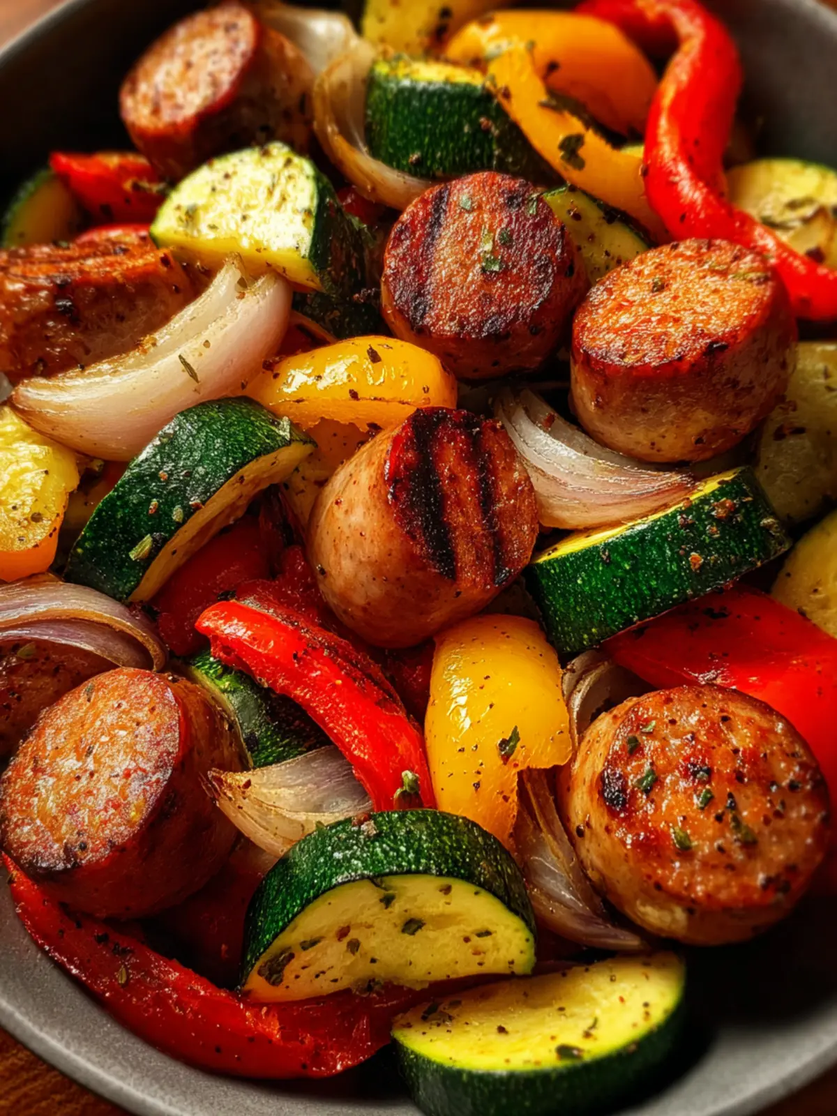 air fryer sausage and veggies First Image