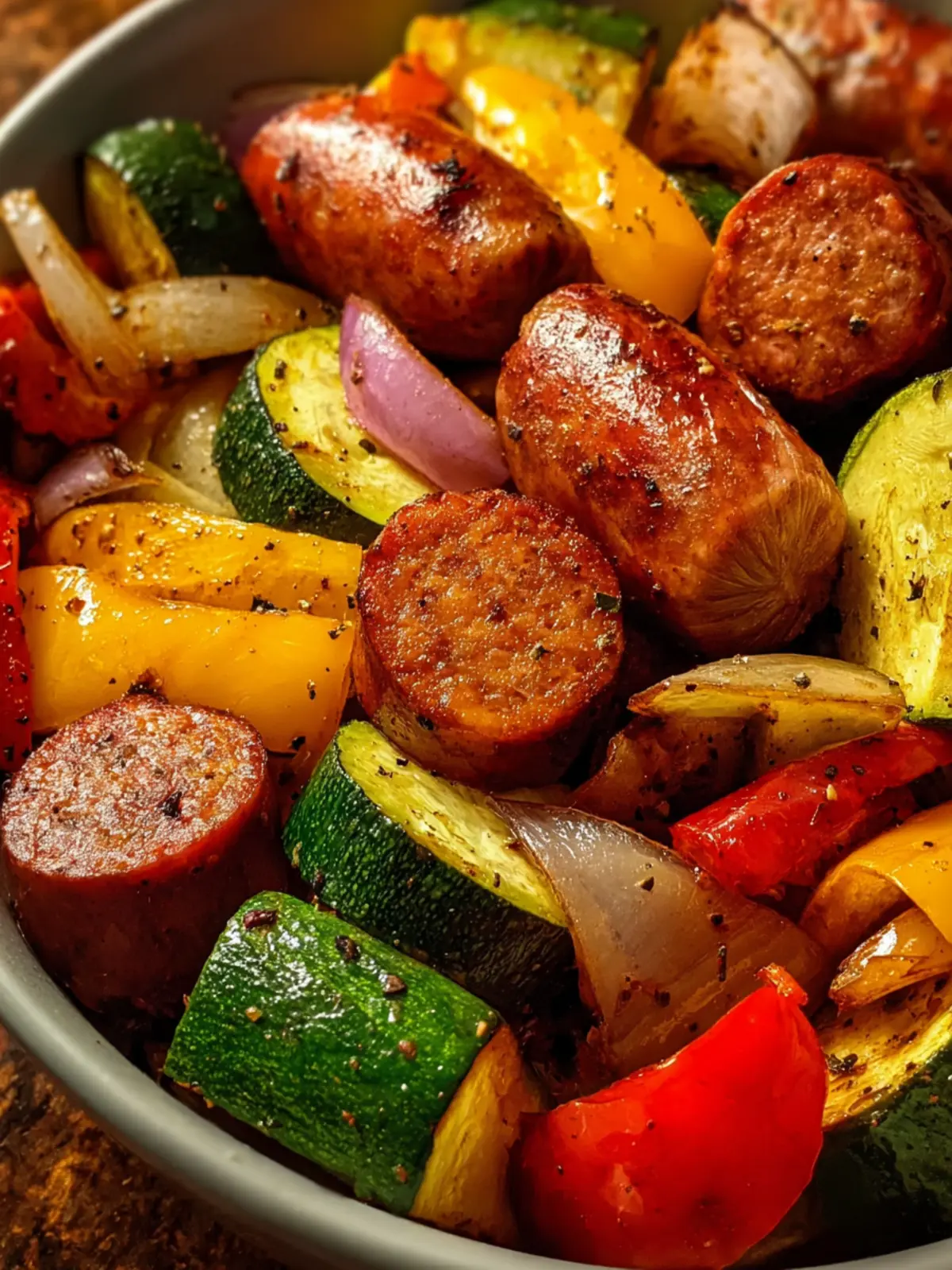 air fryer sausage and veggies First Image