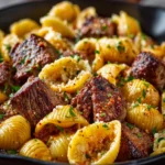 cajun steak bites garlic shells First Image