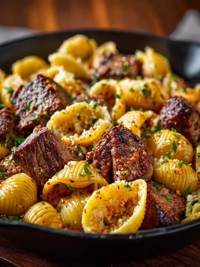 cajun steak bites garlic shells First Image